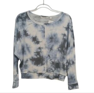 Cyrus Blue & White Tie-Dye Long Sleeve Sweatshirt Size Small NEW